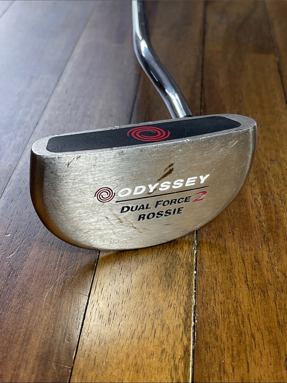 Odyssey Dual Force Rossi 2 Silver Mallet Putter with Red Logo Accent